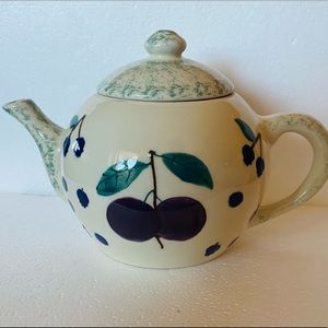 Hartstone Pottery USA Vintage 1982 Fruit Teapot